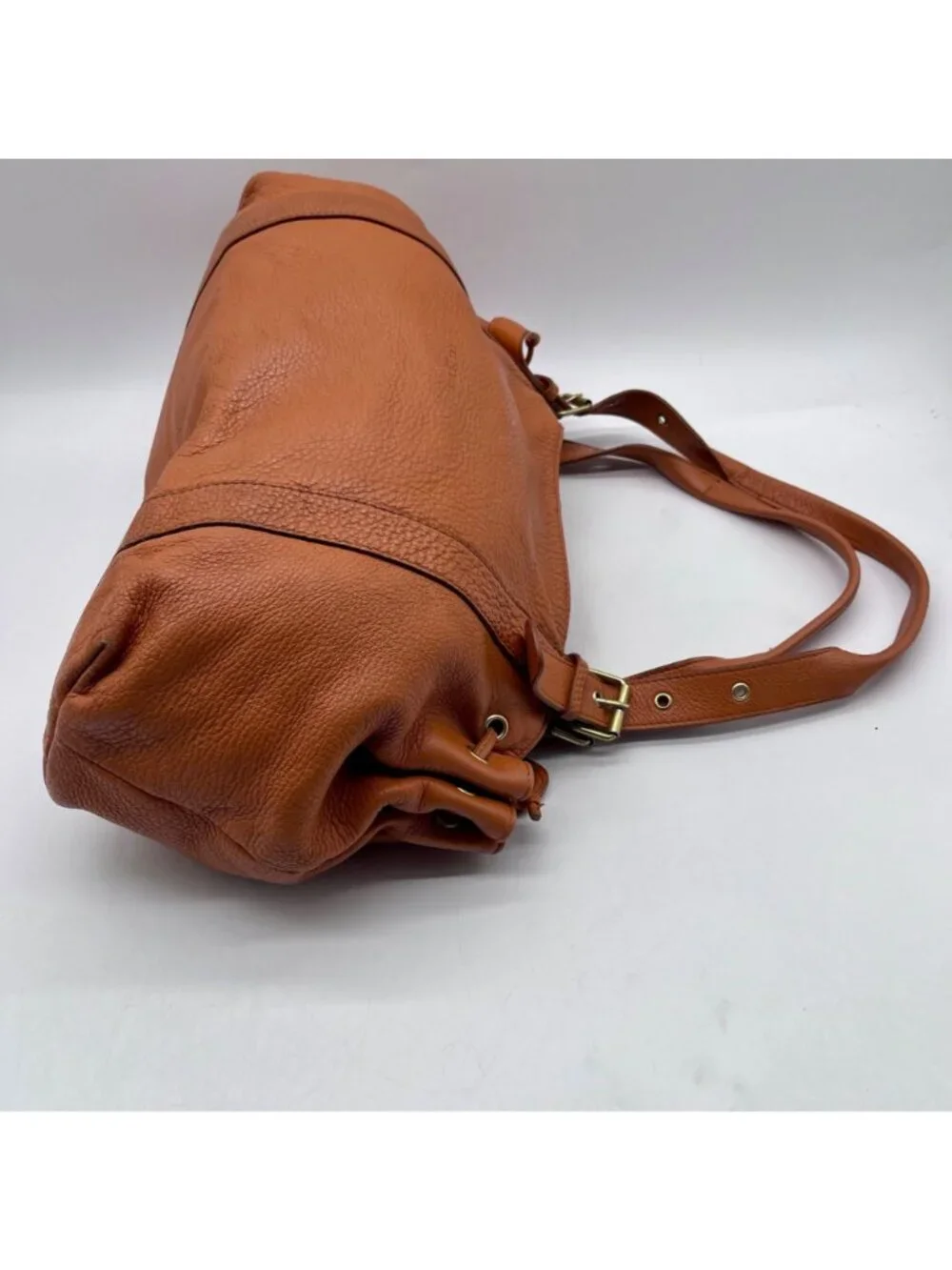 Fredric T Orange Pebbled Leather Hobo Bag